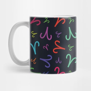 Pattern Aries Zodiac Sign Horoscope Astrology Symbol Navy Blue Mug